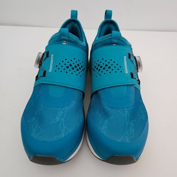 Shimano W-IC3 WSH-IC300 Indoor Cycling Shoes Size 7 Teal 4-bolt cleat compatible - Picture 2 of 10